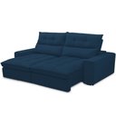 Ver imagem 3 de Sofá Retrátil Reclinável para Sala de Estar Living 210cm Dimas F04 Veludo Azul