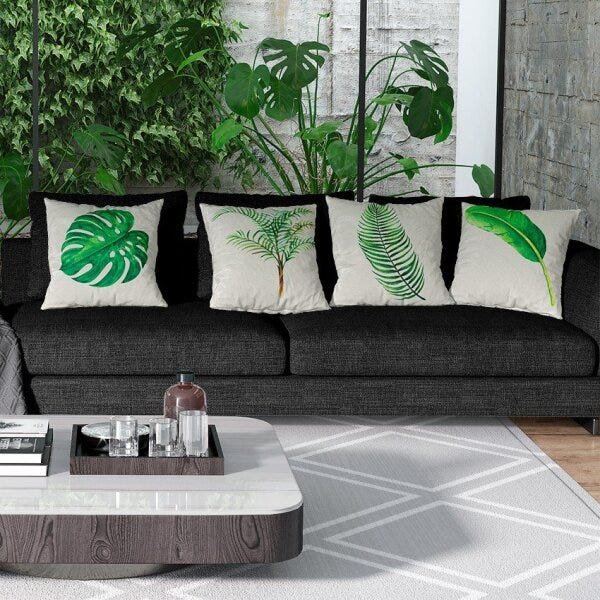 Kit 4 Almofadas Decorativas Own Mix de Folhas - 45x45 cm - 2