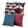 Kit 4 Almofadas Decorativas Own Retro Bordô e Azul - 45x45 cm - 1