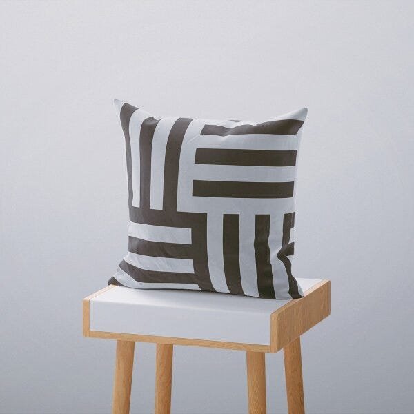 Kit 4 Almofadas Decorativas Own Preto e Branco Geométrico - 45x45 cm - 5