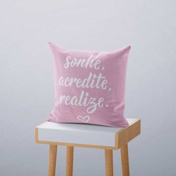 Kit 4 Almofadas Decorativas Own Rosa Sonhe Acredite Realize - 45x45 cm - 6