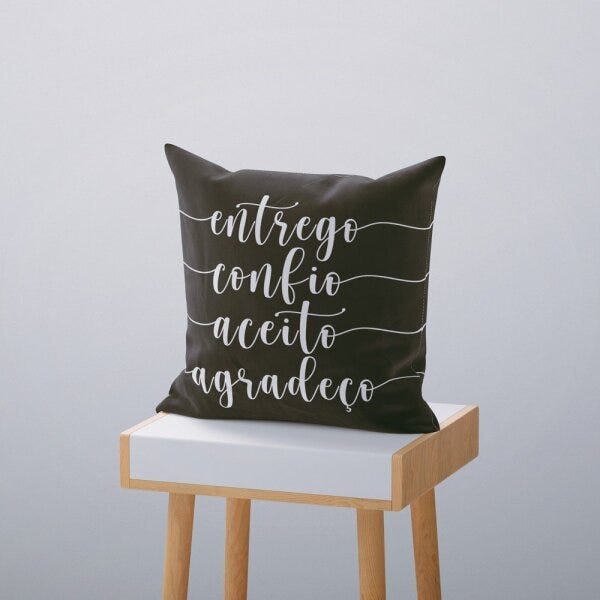 Kit 4 Almofadas Decorativas Own Entrego Confio Aceito Agradeço - 45x45 cm - 4