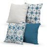 Kit 4 Almofadas Decorativas Own Mosaicos e Lisas Azul e Branco - 45x45 cm - 1