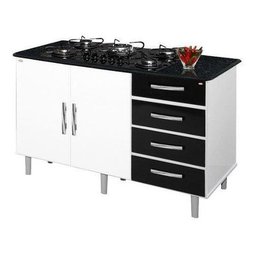Balcão Canadá 4 gavetas gabinete para cooktop de 5 bocas PASSE BEM - 1