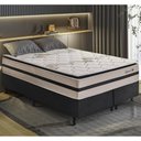 Ver imagem 2 de Cama Box Conjugado Queen com Colchão 158x69x198 Topázio Gazin Cr35348 Areia Preto