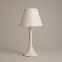 Ver imagem 1 de Abajour Paris Grande C/ Cúpula Tecido Decorativo de Cerâmica para Sala e Mesa Off White