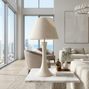 Ver imagem 2 de Abajour Paris Grande C/ Cúpula Tecido Decorativo de Cerâmica para Sala e Mesa Off White