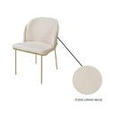 Ver imagem 3 de Conjunto 6 Cadeiras de Jantar Aurora no Linho Bege e Metal Dourado