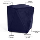 Ver imagem 3 de Kit 02 Puffs Ametista D02 Veludo Azul Marinho C-287
