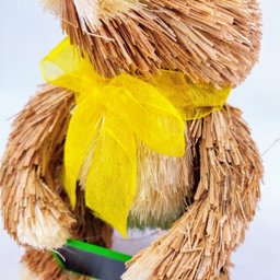 Coelho Mini Lousa Laço Amarelo Decorativo Páscoa 23x13x13cm - 5