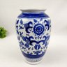 Vaso Decorativo Azul e Branco 30x18cm Porcelana Floral - 2