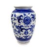 Vaso Decorativo Azul e Branco 30x18cm Porcelana Floral - 1