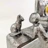 Enfeite Mae e Filho Gato Banco Prata Decoração 21x16x8cm - 4