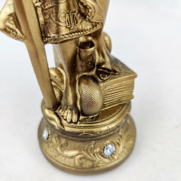 Dama Da Justica Dourada Bronze Enfeite Decorativo 30x12x8cm - 4