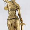 Dama Da Justica Dourada Bronze Enfeite Decorativo 30x12x8cm - 2