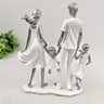 Enfeite Estatua Familia Casal 2 Filhas 24x21x6cm Branco - 6
