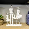 Enfeite Estatua Familia Casal 2 Filhas 24x21x6cm Branco - 7