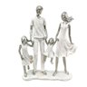 Enfeite Estatua Familia Casal 2 Filhas 24x21x6cm Branco - 1