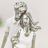 Enfeite Estatua Familia Casal 3 Filhos 25x11x7cm Branco - 3