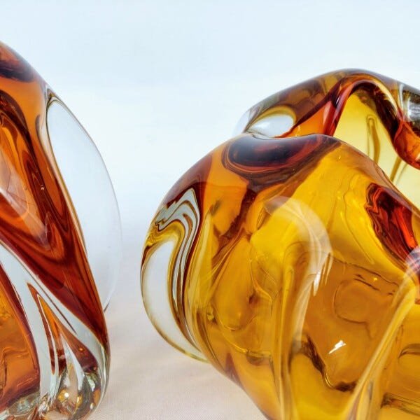 Vaso Decorativo Murano Ambar 13/15cm Decoração Gota 2pc - 4