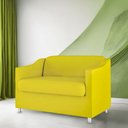 Ver imagem 2 de Kit 2 Poltronas e Namoradeira Tilla Suede Amarelo Twdecora