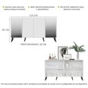 Ver imagem 6 de Aparador Buffet 4 Portas Com Espelho Retrô Vegas Multimóveis V3562 Branco/preto Branco/preto