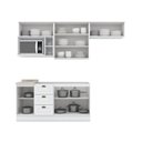 Ver imagem 4 de Kit Cozinha Modulada 7 Peças Americana 4 Aéreos + 2 Balcões + 1 Complemento sem Pia Cz141 Branco