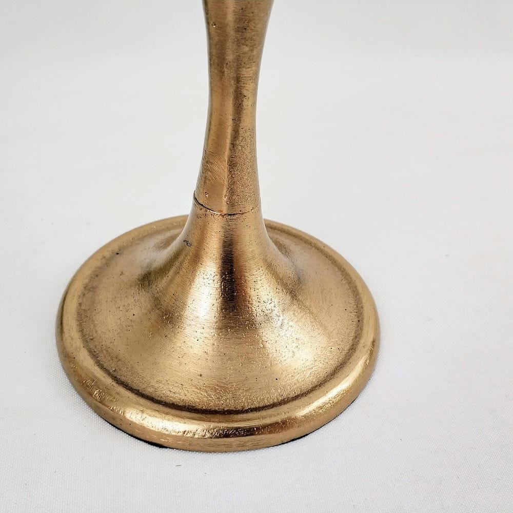 Castiçal Alumínio Dourado Candelabro 20cm Decoração P - 2