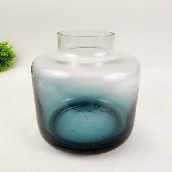 Vaso Decorativo de Vidro Degrade Azul 18x18cm Decoração - 2