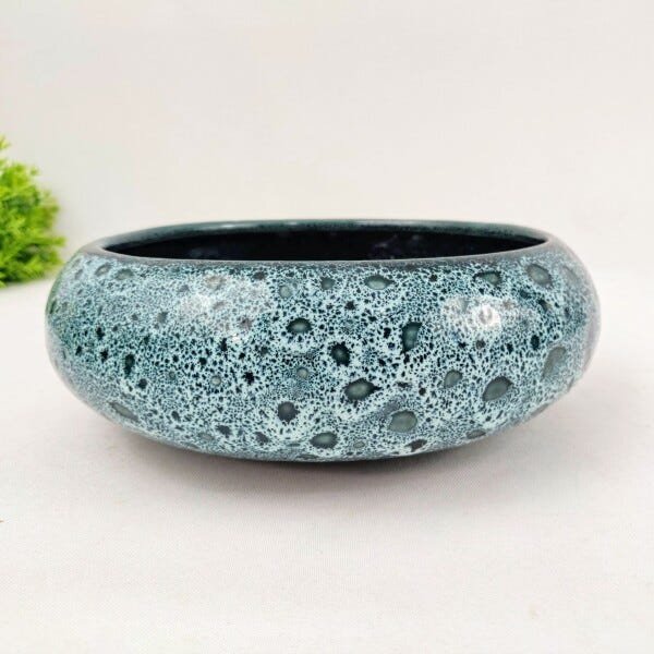 Centro De Mesa Vaso Equibana Redondo Verde 8x23cm G - 3