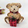 Urso Palha Presente Sentado Natal Decoração 18x16x17cm - 6