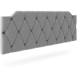 Cabeceira Kelly Box Estofada Painel Quarto Queen 1,40 Suspensa Almofadada Luxo Cinza- Pc Móveis