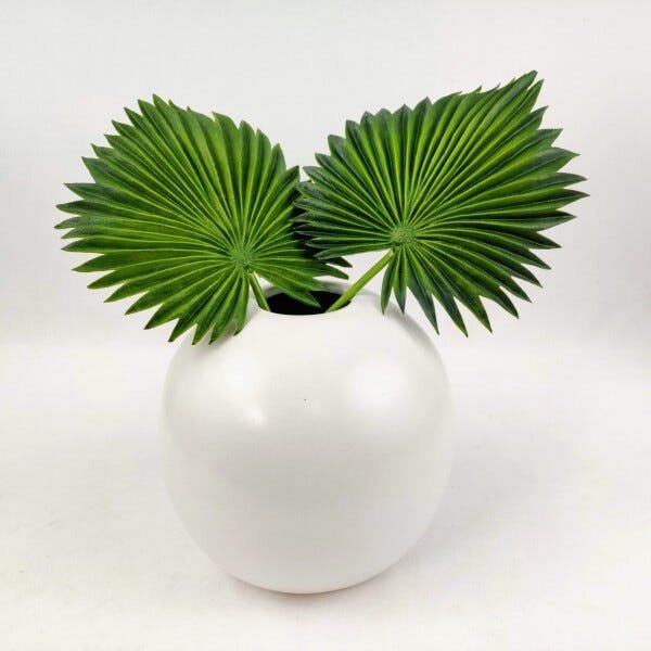Vaso em Cerâmica Branco Redondo 20x20 cm - 5