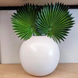 Vaso em Cerâmica Branco Redondo 20x20 Cm - 6