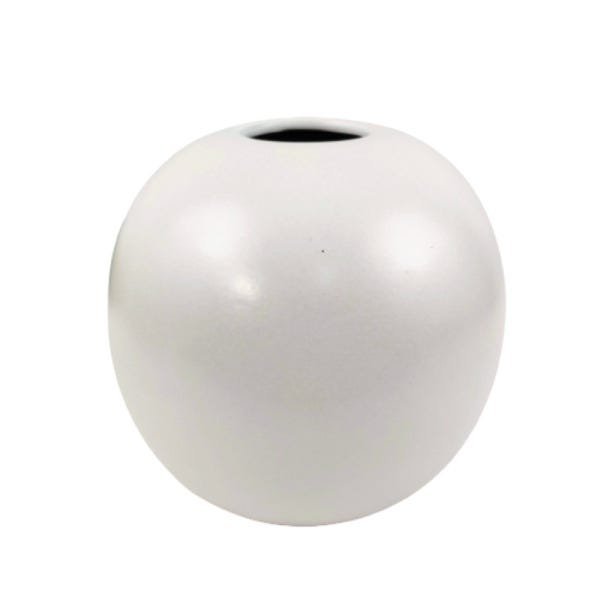 Vaso em Cerâmica Branco Redondo 20x20 cm - 1