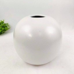 Vaso em Cerâmica Branco Redondo 20x20 Cm - 2
