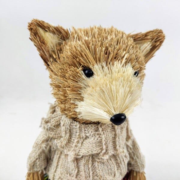 Urso Menina Bege Xadrez Decoração Enfeite Natal 22x11x8cm - 4