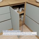 Ver imagem 7 de Balcão Canto Direita Esquerda 1 Porta com Rodapé 92 x 52cm 100% MDF Rainha Marrom/Nature/Verde