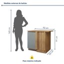 Ver imagem 3 de Balcão Canto Direita Esquerda 1 Porta com Rodapé 92 x 52cm 100% MDF Rainha Marrom/Nature/Verde