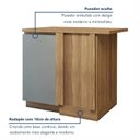 Ver imagem 7 de Balcão Canto Direita Esquerda 1 Porta com Rodapé 92 x 52cm 100% MDF Rainha Marrom/Nature/Verde