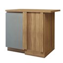 Ver imagem 3 de Balcão Canto Direita Esquerda 1 Porta com Rodapé 92 x 52cm 100% MDF Rainha Marrom/Nature/Verde