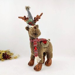 Rena Pelúcia Em Pé Marrom Enfeite Decor Natal 58x18x36cm - 7