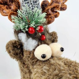 Rena Pelúcia Em Pé Marrom Enfeite Decor Natal 58x18x36cm - 5