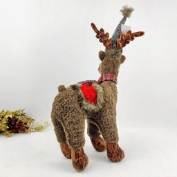 Rena Pelúcia Em Pé Marrom Enfeite Decor Natal 58x18x36cm - 2