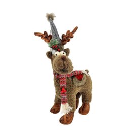 Rena Pelúcia Em Pé Marrom Enfeite Decor Natal 58x18x36cm - 1