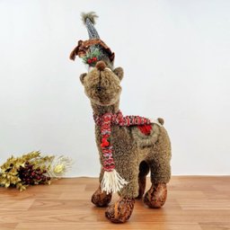 Rena Pelúcia Em Pé Marrom Enfeite Decor Natal 58x18x36cm - 8