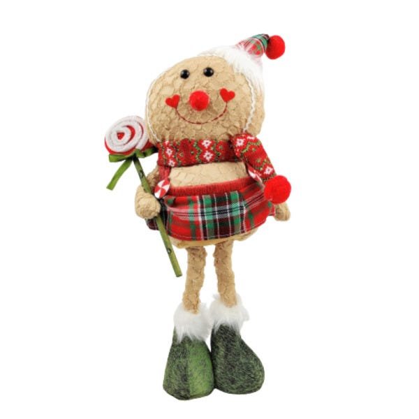 Boneco Cookie em Pé Menina Enfeite Decoração Natal 47x20cm - 1