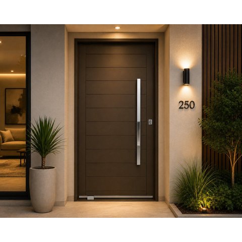 Porta Lambril Pivotante em Aço Galvanizado 120x220x14cm com Puxador Direita