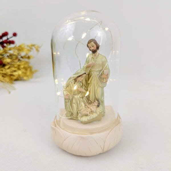 Cupula Sagrada Familia Led Decorativa Ouro 17x9cm Decoração - 3