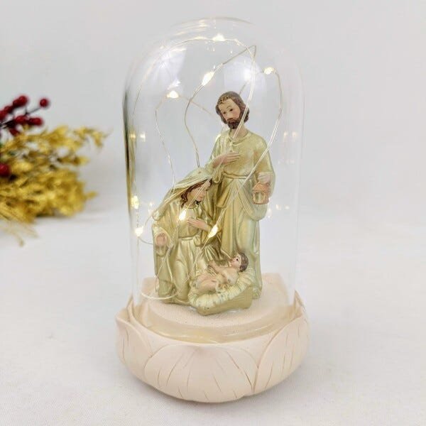 Cupula Sagrada Familia Led Decorativa Ouro 17x9cm Decoração - 2